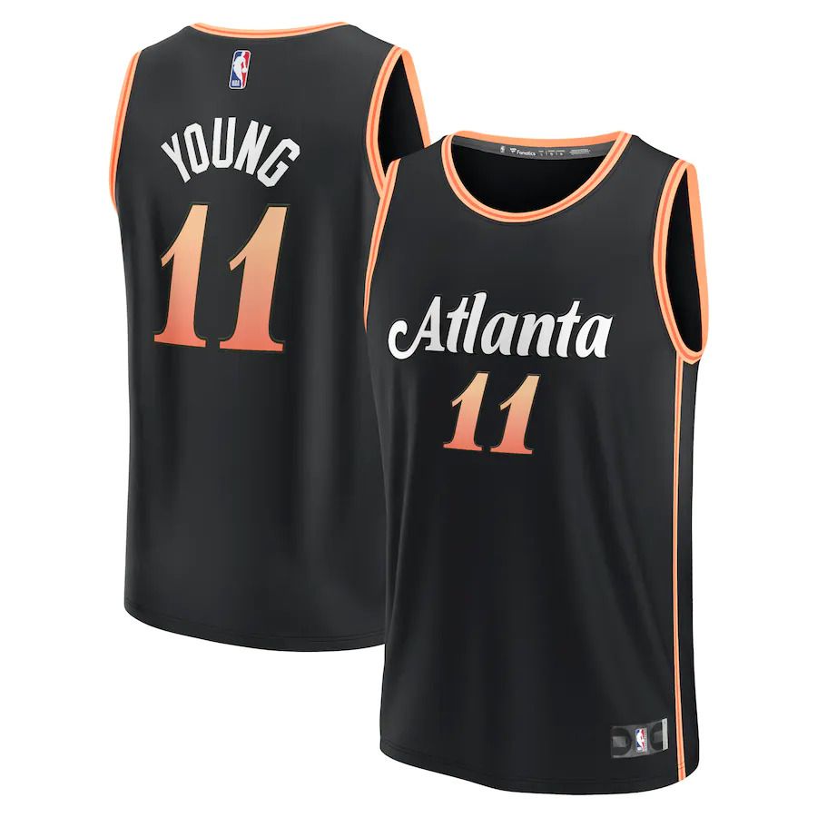 Men Atlanta Hawks #11 Trae Young Fanatics Branded Black City Edition 2022-23 Fastbreak NBA Jersey->dallas mavericks->NBA Jersey